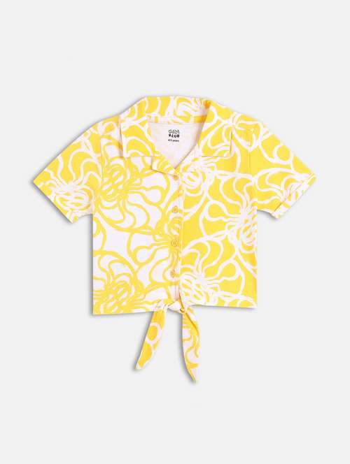 girls yellow printed short sleeve top - 21841197 -  Standard Image - 0