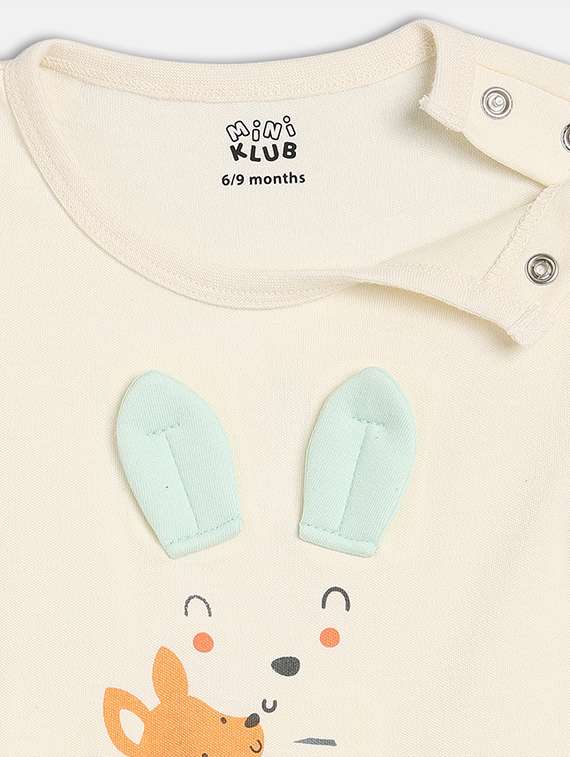 kids cream printed round neck romper - 21841250 -  Standard Image - 3