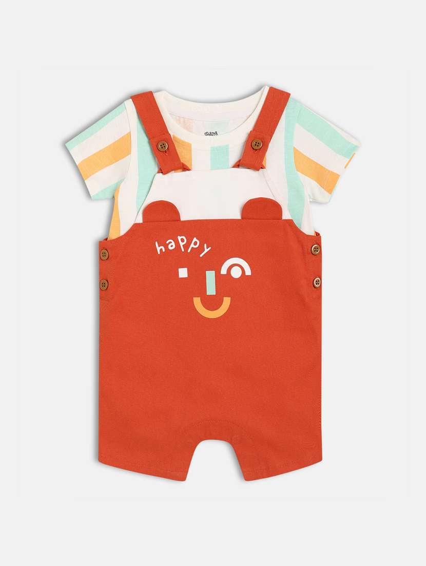 boys printed t-shirt & dungarees sets 