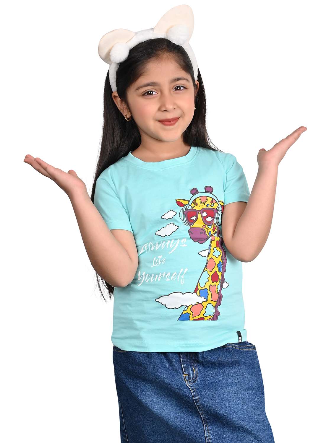 girls graphic printed short sleeve t-shirt