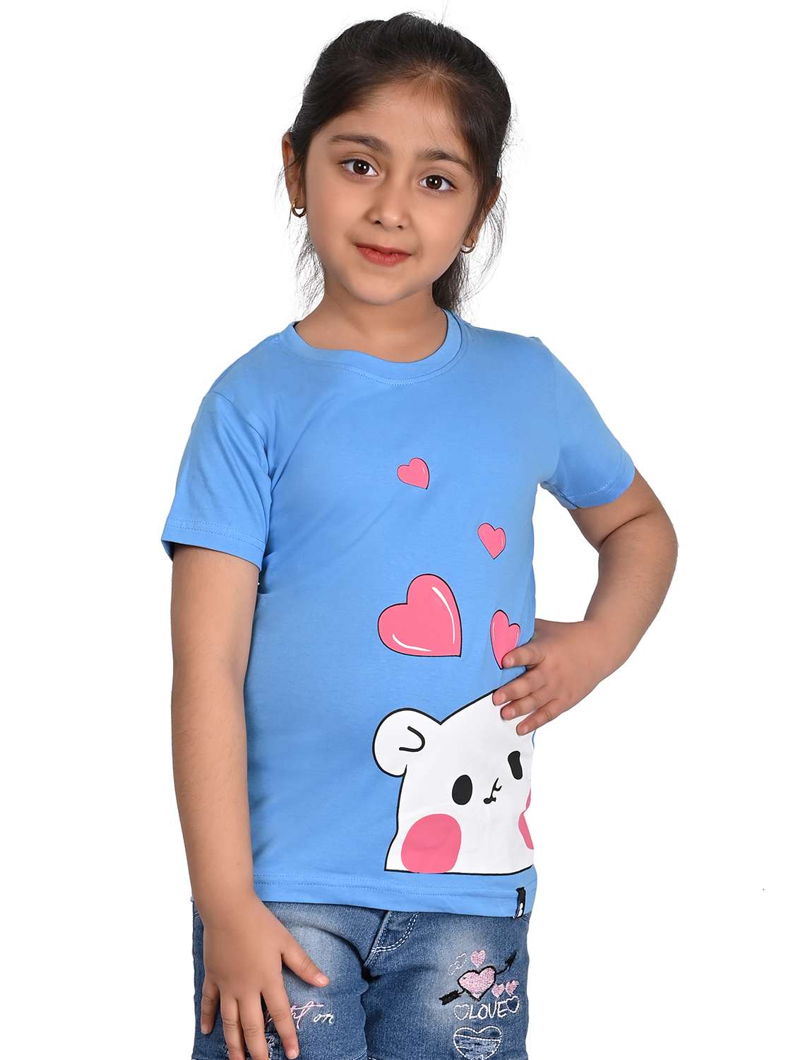 girls graphic printed short sleeve t-shirt