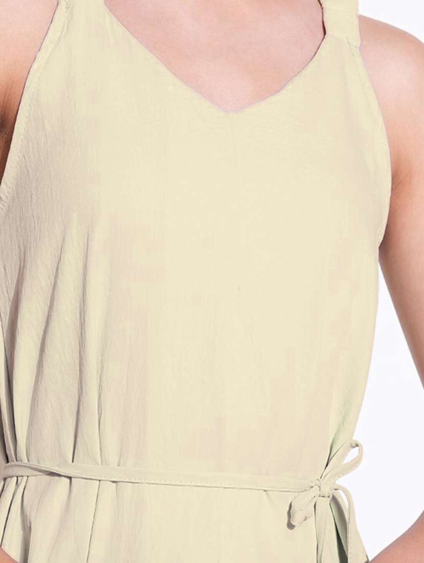 women solid sleeveless fit & flare dress - 21841472 -  Standard Image - 5