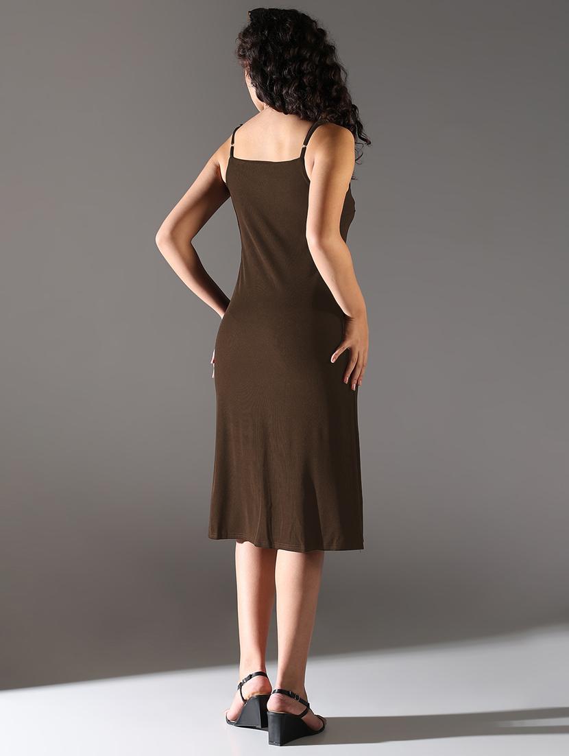 women solid shoulder strap shift dress - 21841473 - Standard Image - 3
