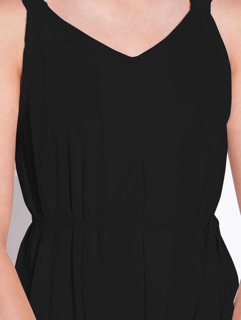 women solid sleeveless fit & flare dress - 21841474 - Standard Image - 5