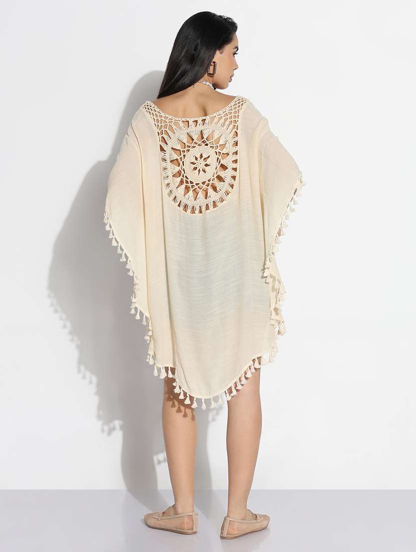 women fringed hem kaftan crochet dress - 21841483 -  Standard Image - 3