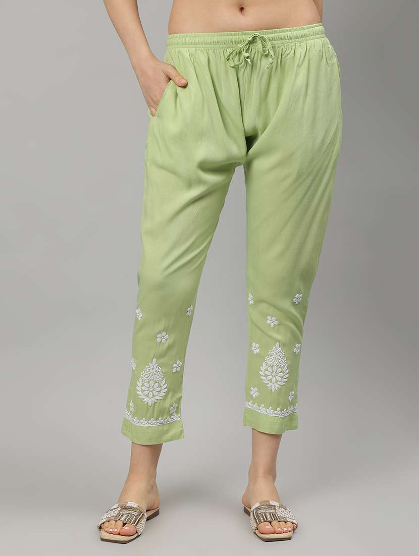 women chikankari three quarter sleeve kurta pant set - 21841512 -  Standard Image - 5