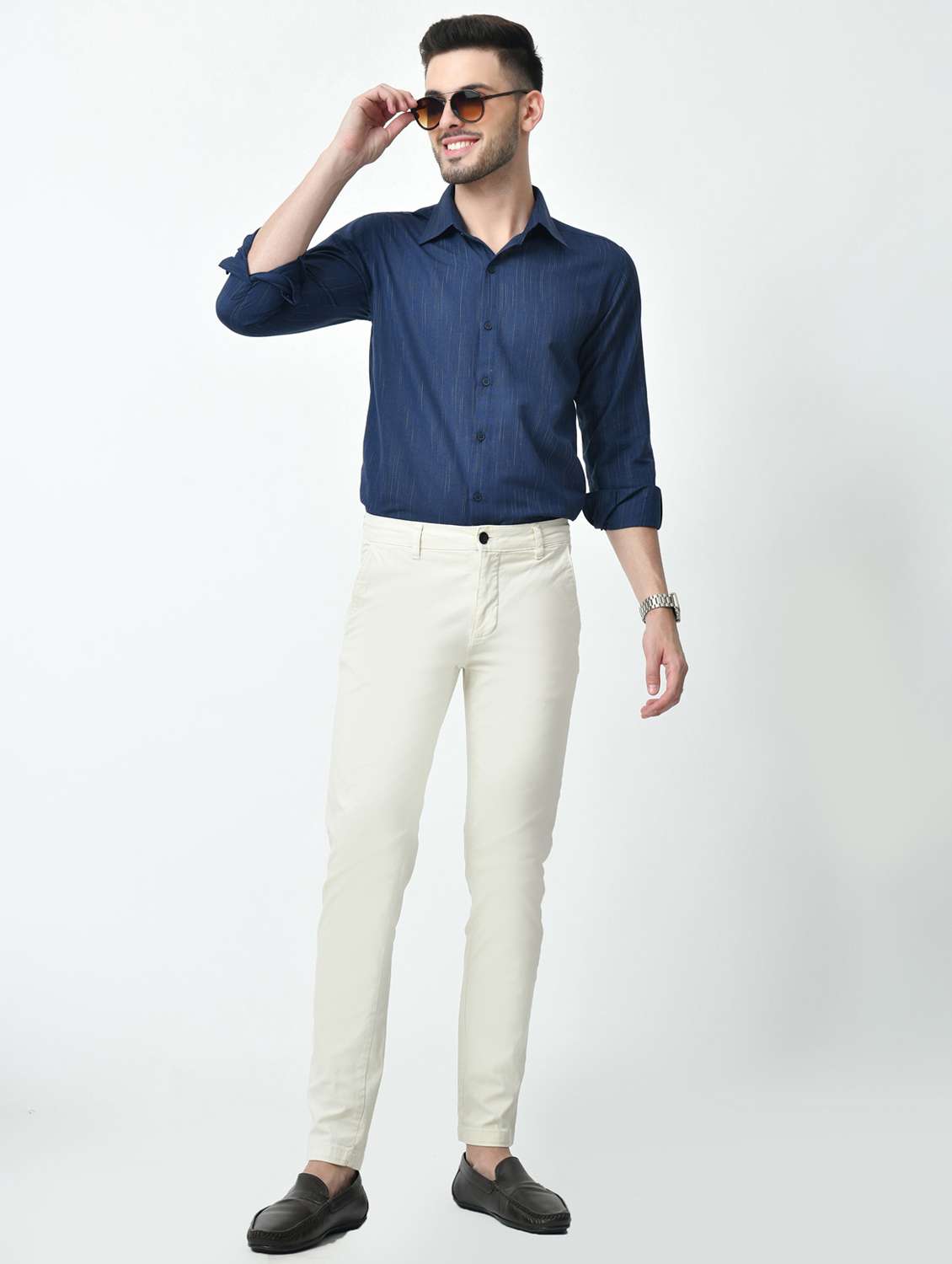 men self design long sleeve regular fit casual shirt - 21841546 -  Standard Image - 5