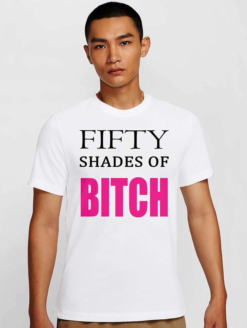 men white front print regular fit t-shirt - 21841552 -  Zoom Image - 0