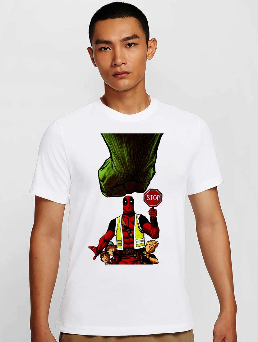 men white round neck regular fit t-shirt - 21841563 -  Zoom Image - 0