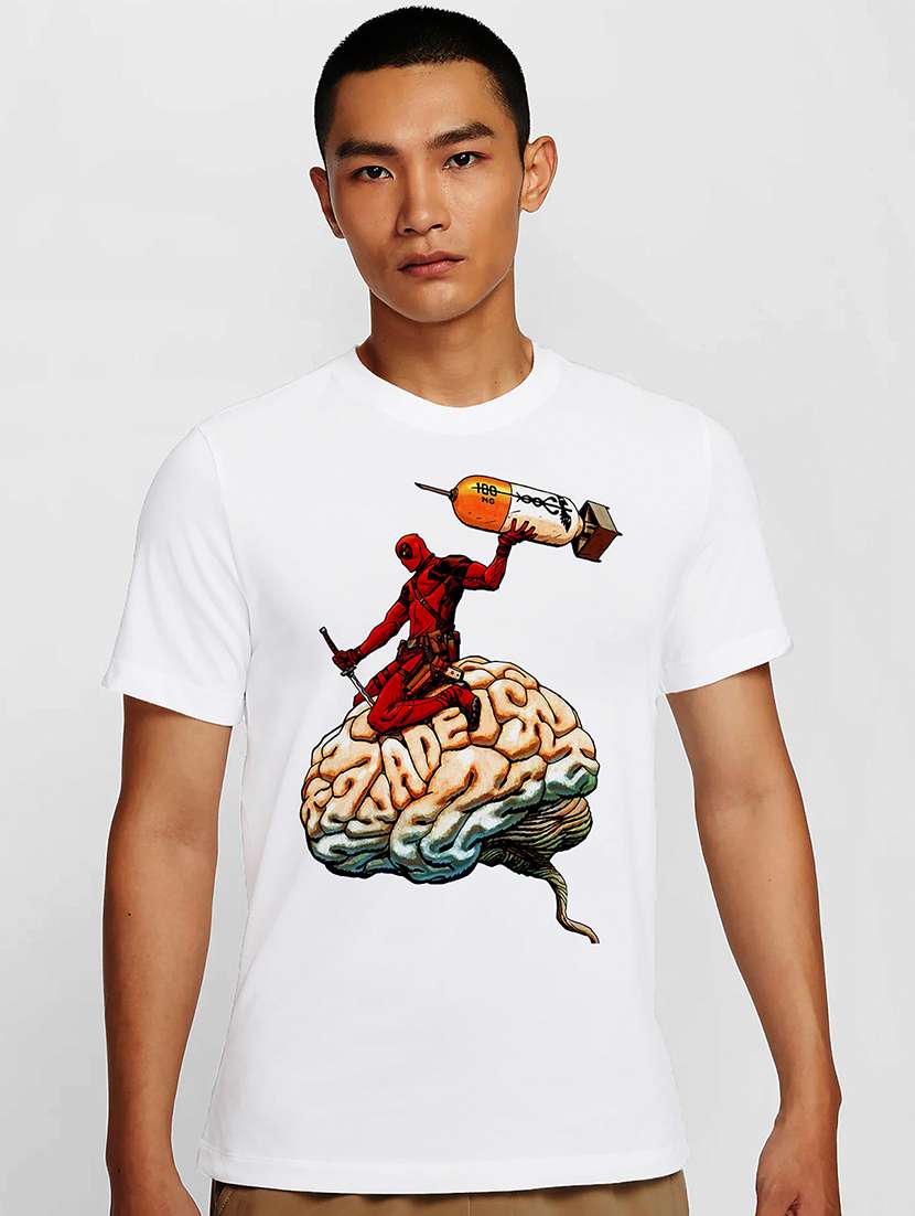 men white round neck regular fit t-shirt - 21841564 -  Zoom Image - 0