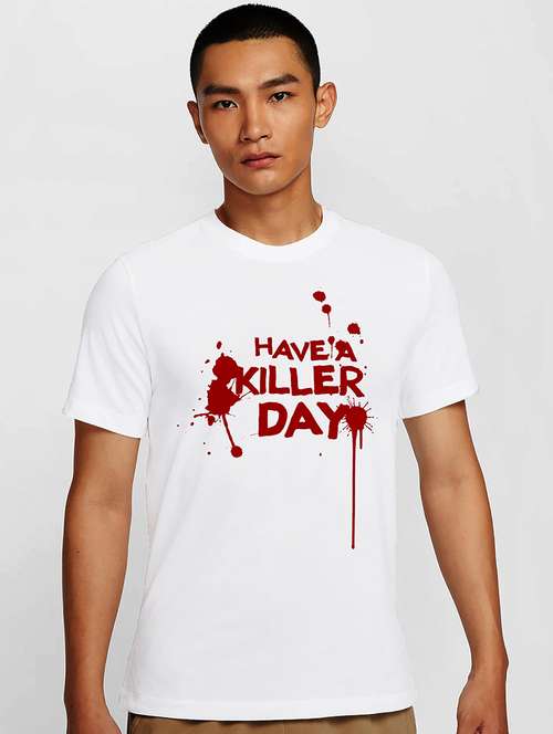 men white round neck regular fit t-shirt - 21841577 - Standard Image - 0