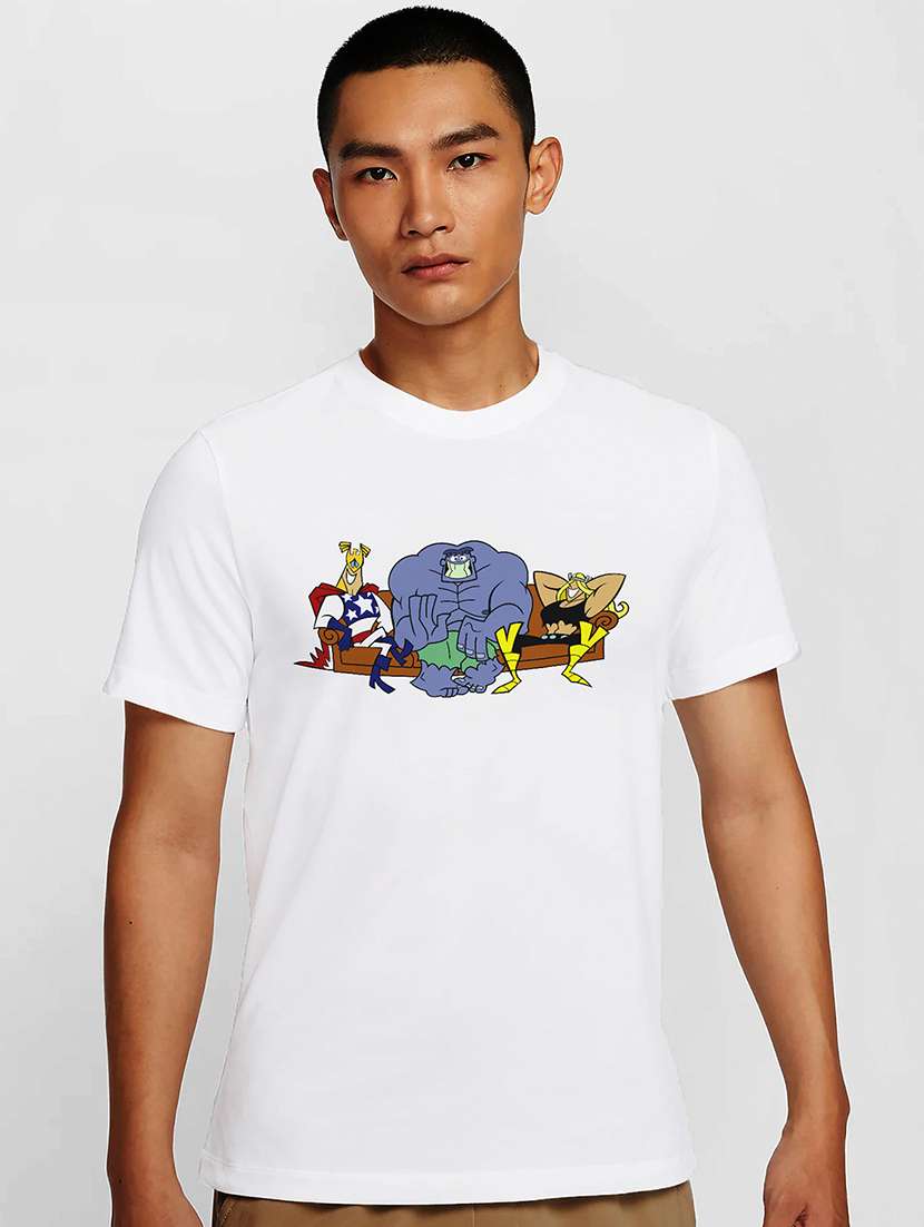 men white round neck regular fit t-shirt - 21841580 -  Zoom Image - 0