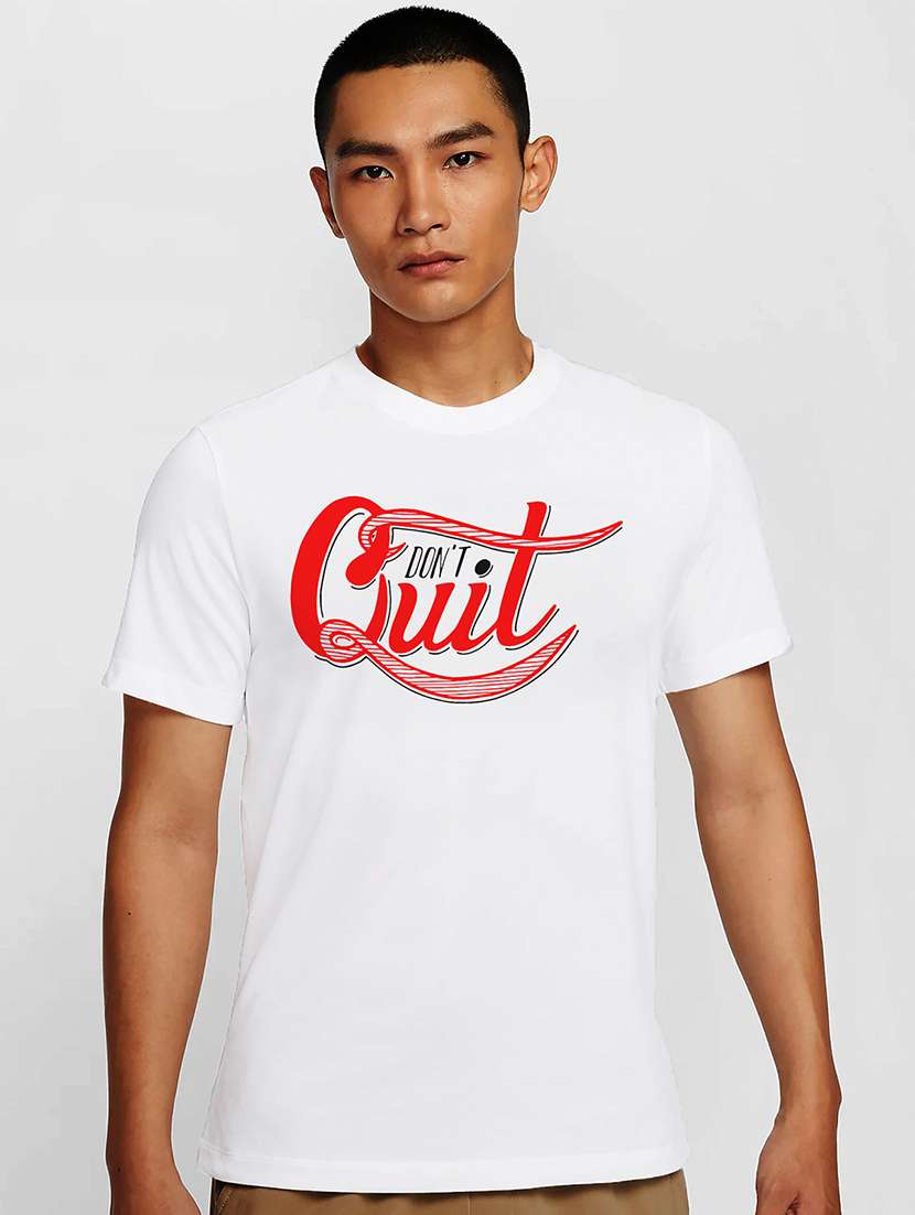 men white round neck regular fit t-shirt - 21841589 -  Zoom Image - 0