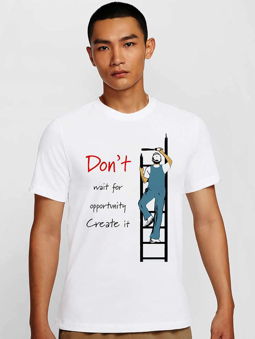 men white round neck regular fit t-shirt - 21841590 - Zoom Image - 0