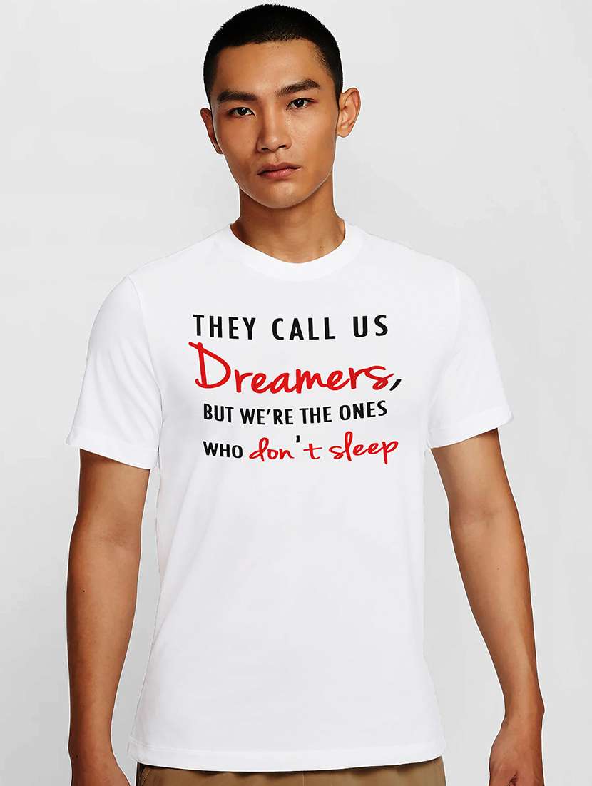 men white round neck regular fit t-shirt - 21841594 -  Zoom Image - 0