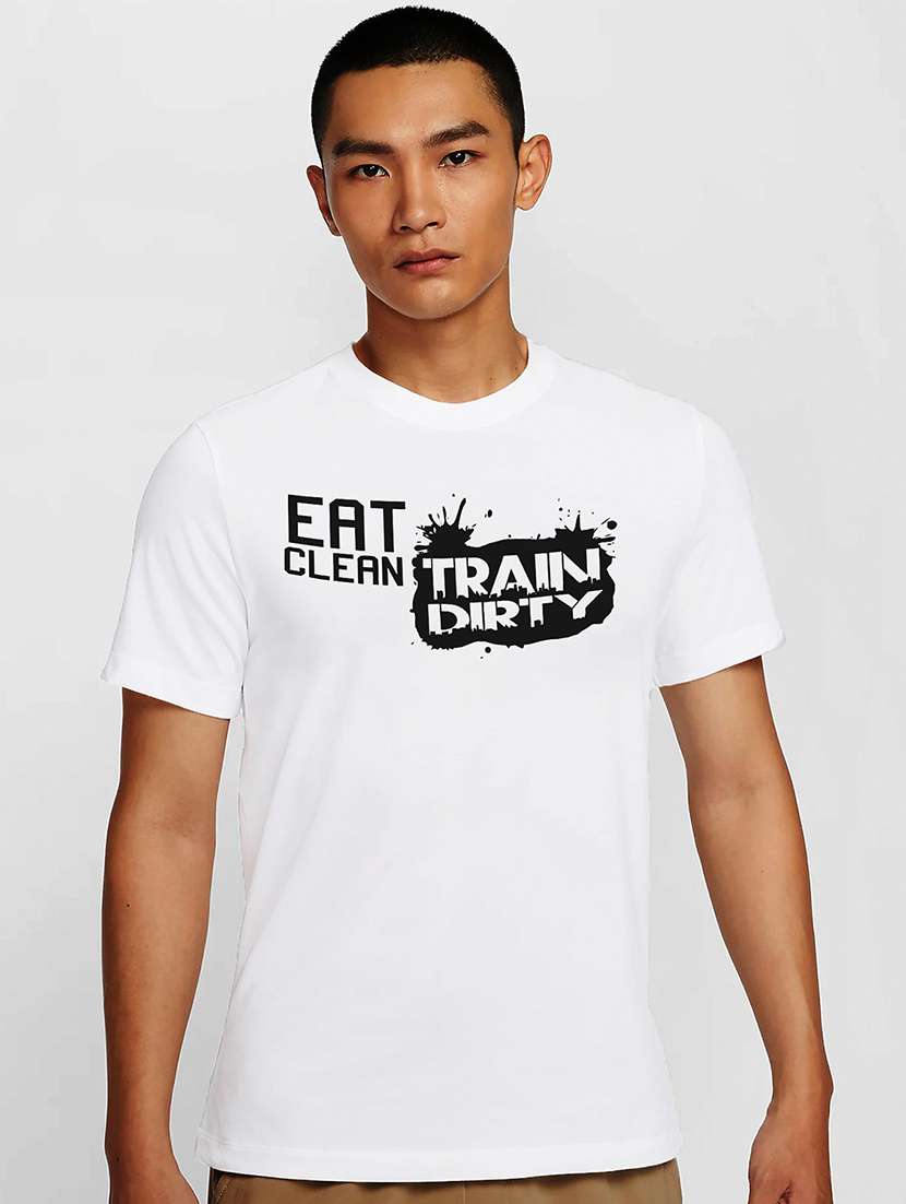 men white round neck regular fit t-shirt - 21841597 -  Zoom Image - 0