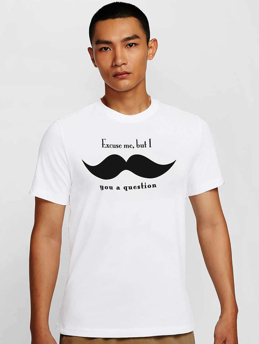 men white round neck regular fit t-shirt - 21841605 - Zoom Image - 0