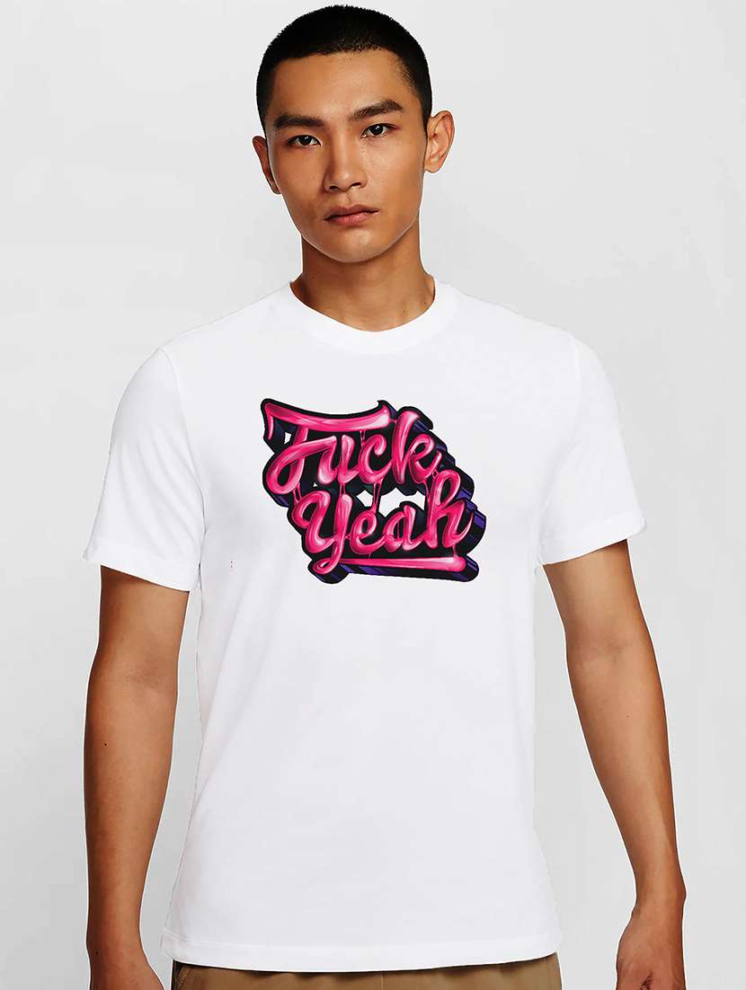 men white round neck regular fit t-shirt - 21841607 -  Zoom Image - 0