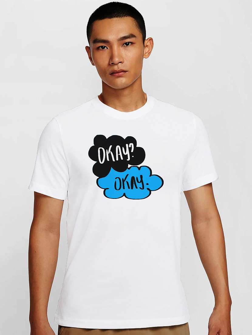 men white round neck regular fit t-shirt - 21841619 -  Zoom Image - 0