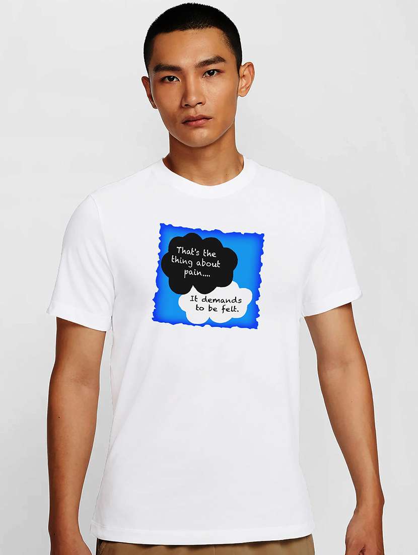 men white round neck regular fit t-shirt - 21841620 -  Zoom Image - 0