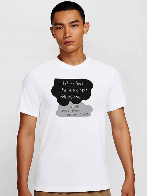 men white round neck regular fit t-shirt - 21841621 - Standard Image - 0