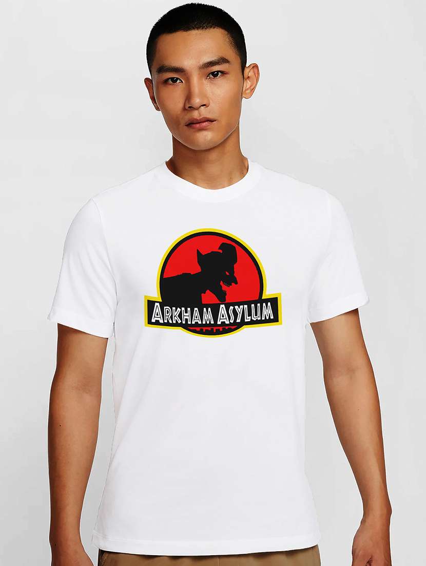 men white round neck regular fit t-shirt