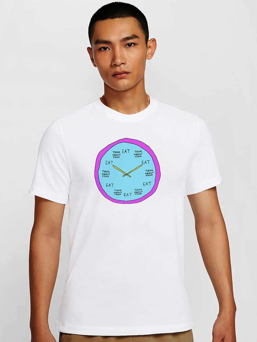 men white round neck regular fit t-shirt - 21841632 -  Zoom Image - 0