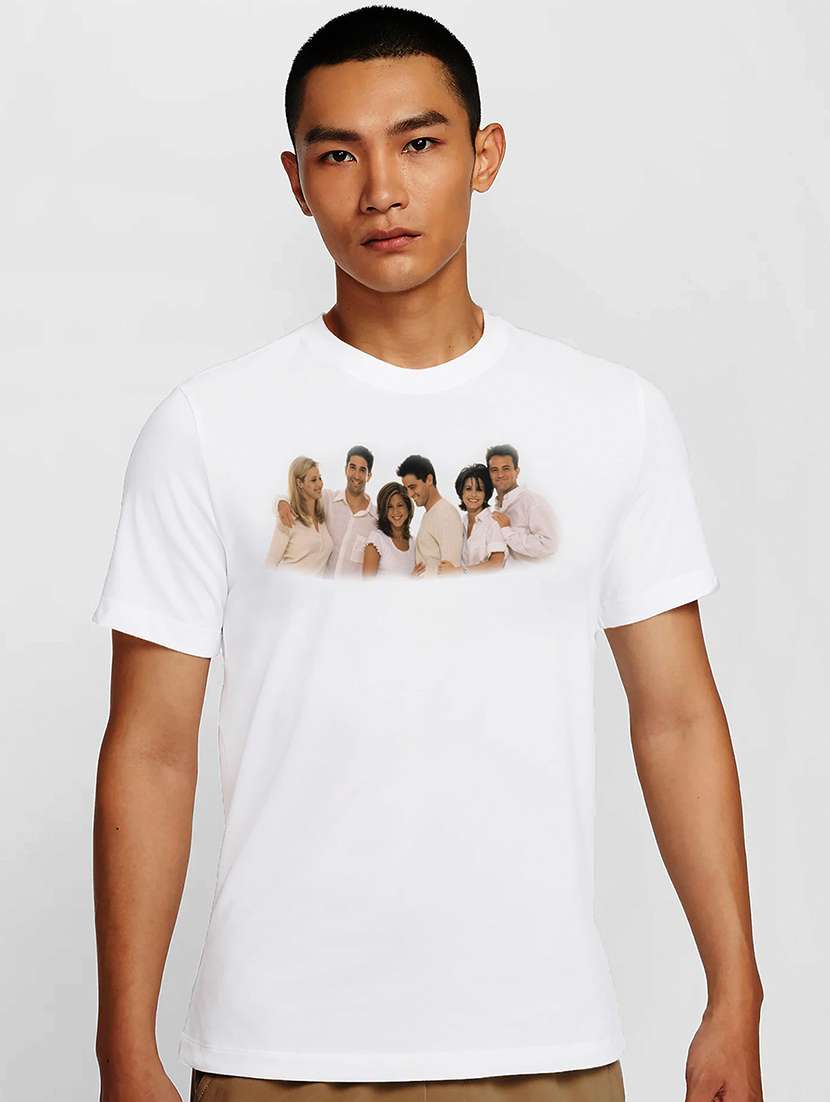 men white round neck regular fit t-shirt - 21841652 - Zoom Image - 0