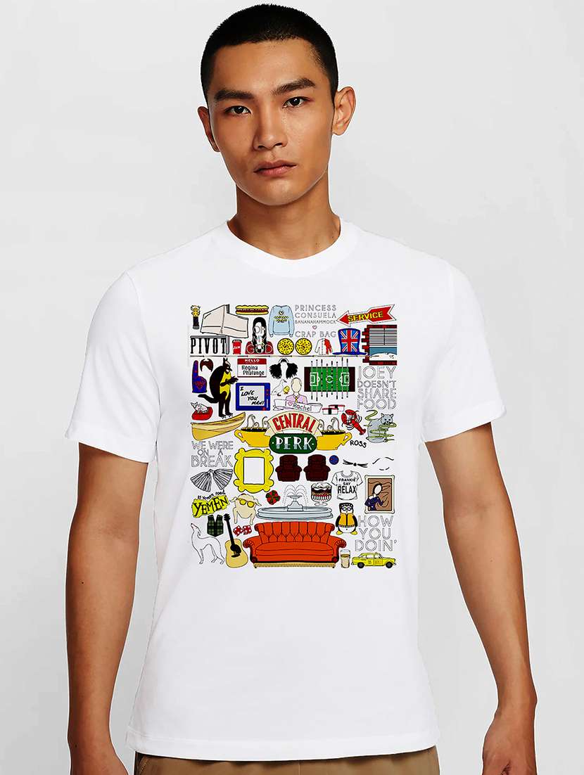 men white round neck regular fit t-shirt - 21841653 -  Zoom Image - 0