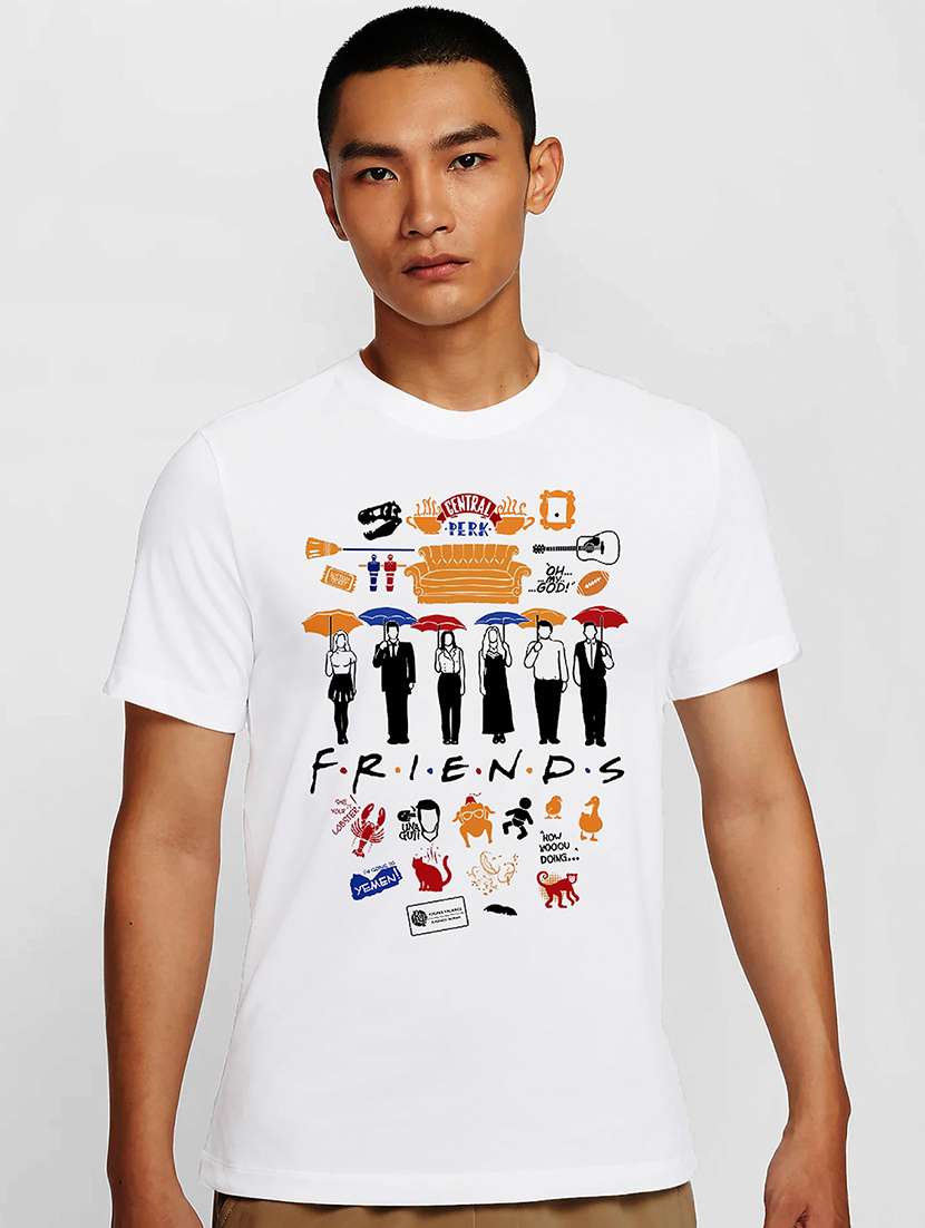 men white round neck regular fit t-shirt - 21841659 -  Zoom Image - 0