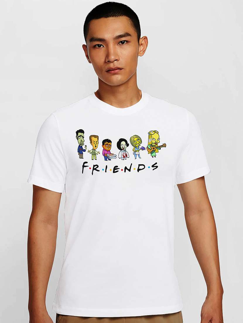 men white round neck regular fit t-shirt - 21841661 -  Zoom Image - 0