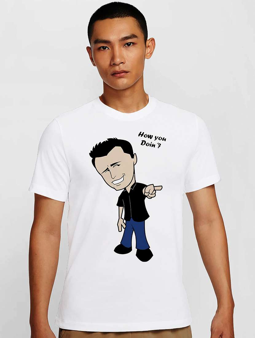 men white round neck regular fit t-shirt