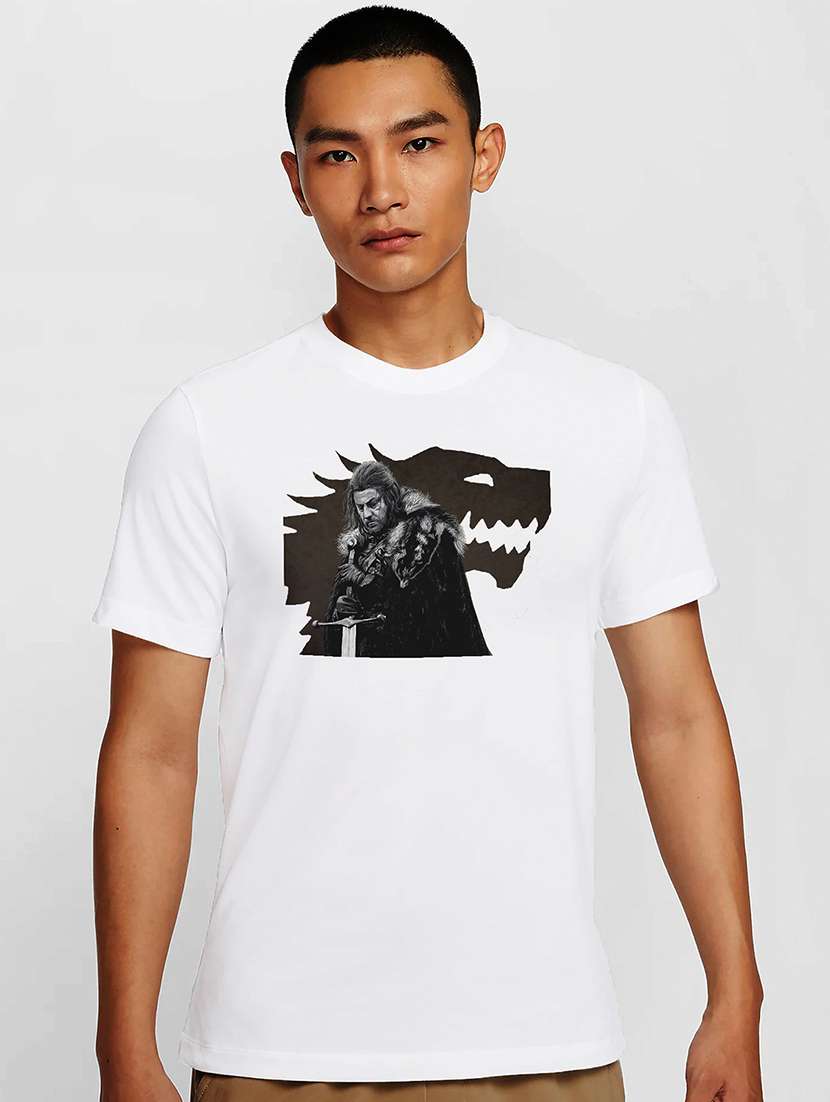 men white round neck regular fit t-shirt - 21841689 - Zoom Image - 0