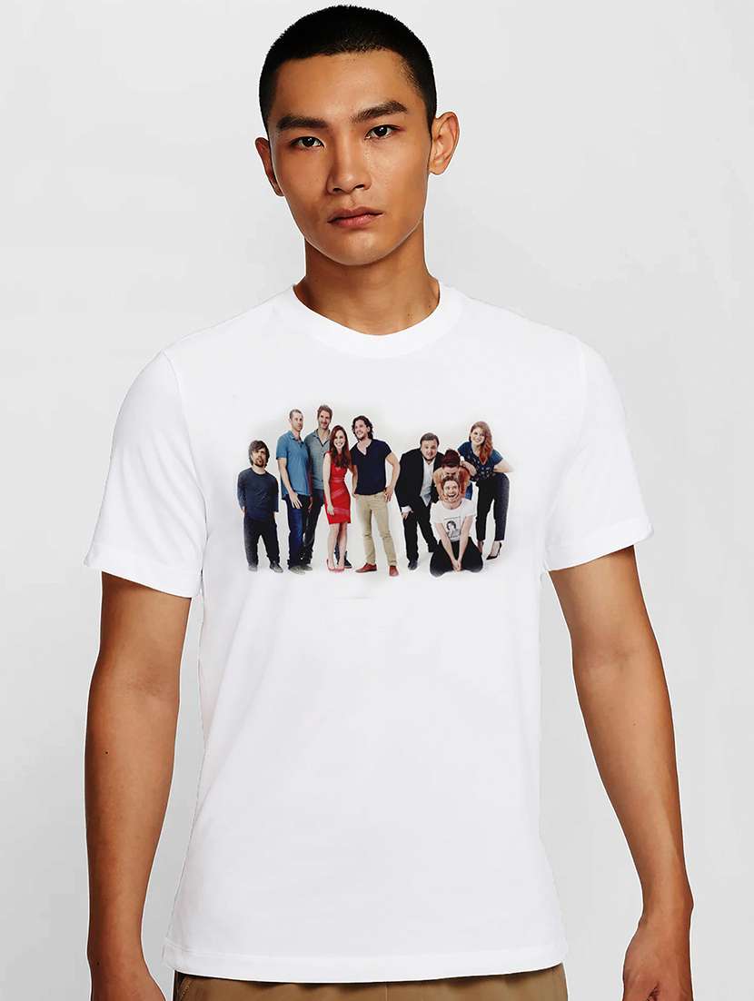 men white round neck regular fit t-shirt - 21841692 -  Zoom Image - 0