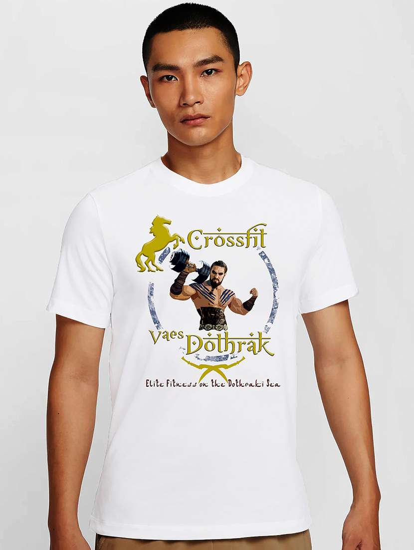 men white round neck regular fit t-shirt