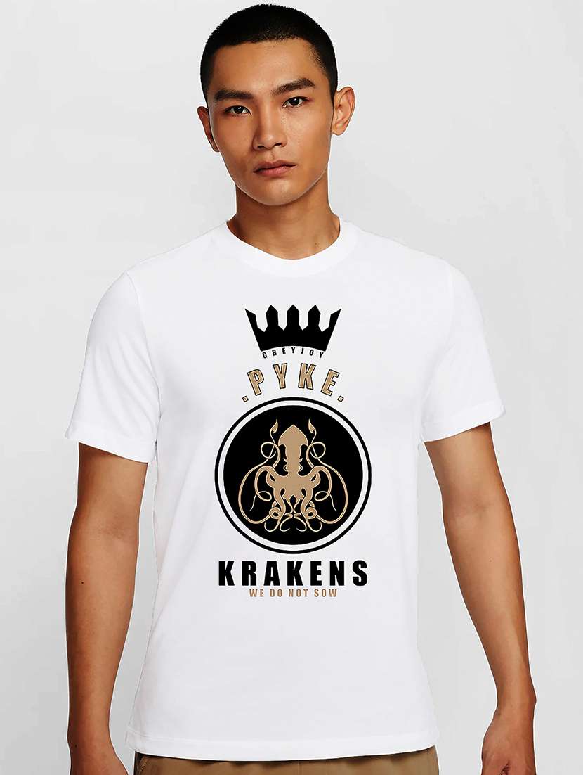 men white round neck regular fit t-shirt