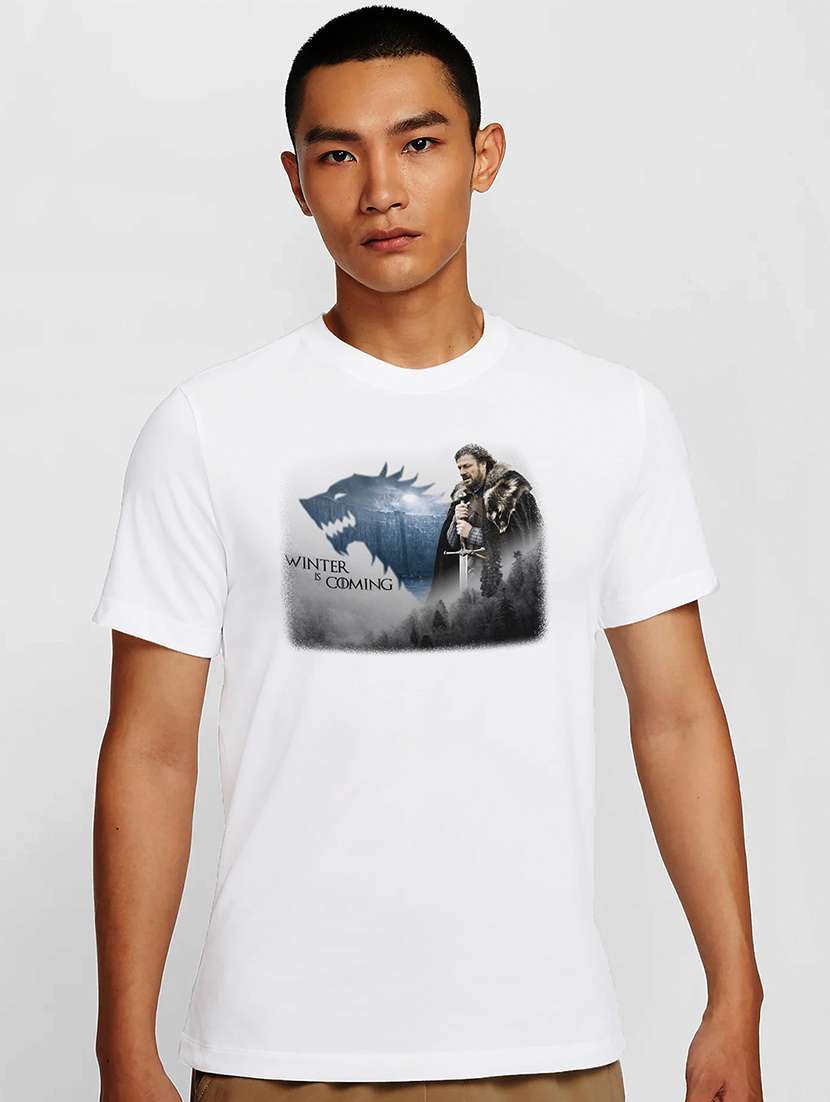 men white round neck regular fit t-shirt - 21841706 -  Zoom Image - 0