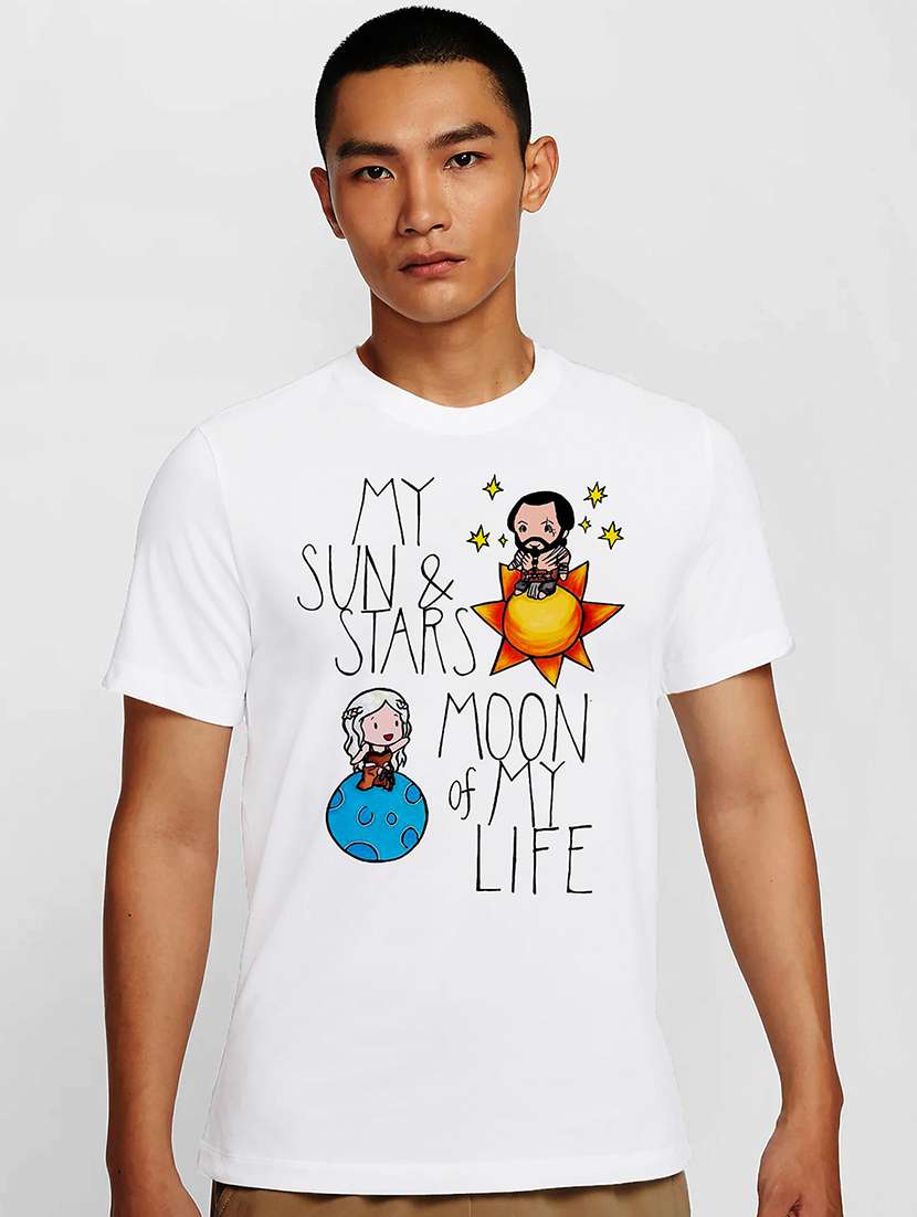 men white round neck regular fit t-shirt