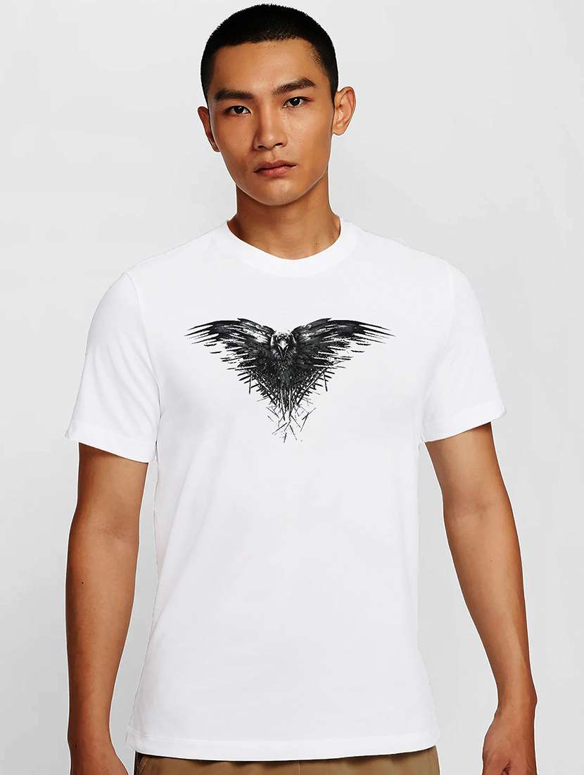 men white round neck regular fit t-shirt - 21841714 - Zoom Image - 0
