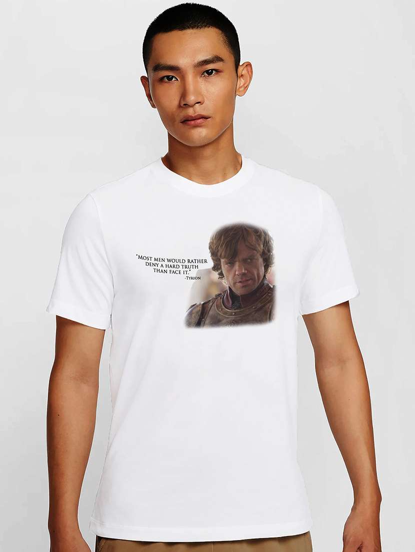 men white round neck regular fit t-shirt - 21841715 - Zoom Image - 0