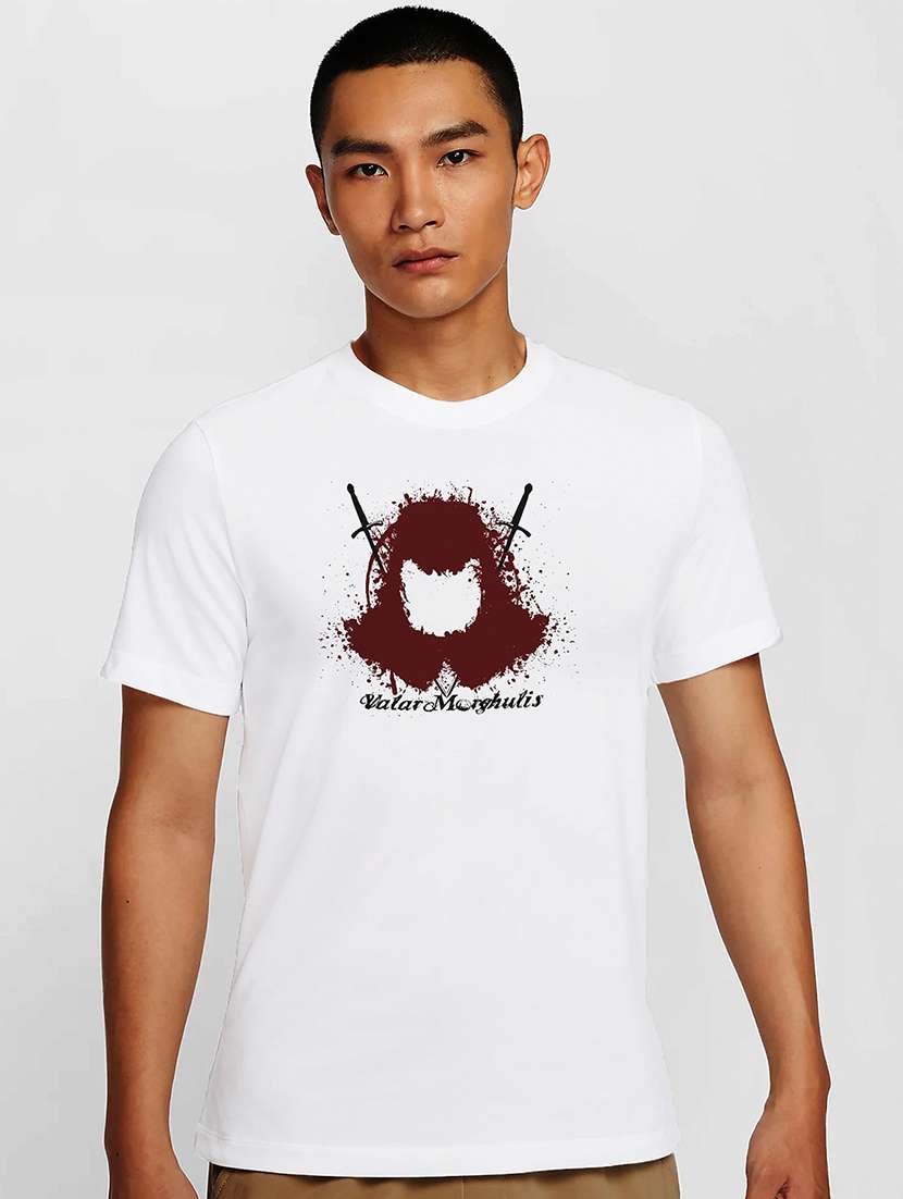 men white round neck regular fit t-shirt - 21841718 -  Zoom Image - 0