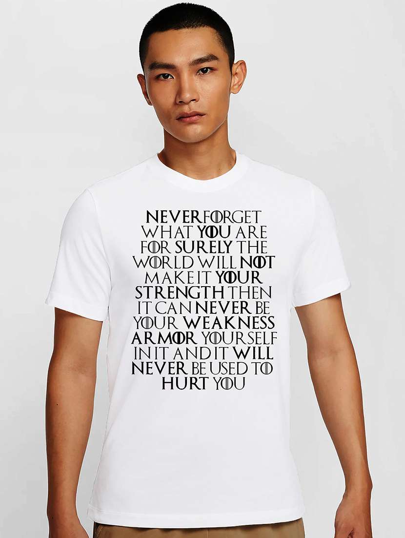 men white round neck regular fit t-shirt