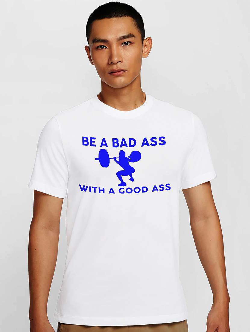 men white round neck regular fit t-shirt