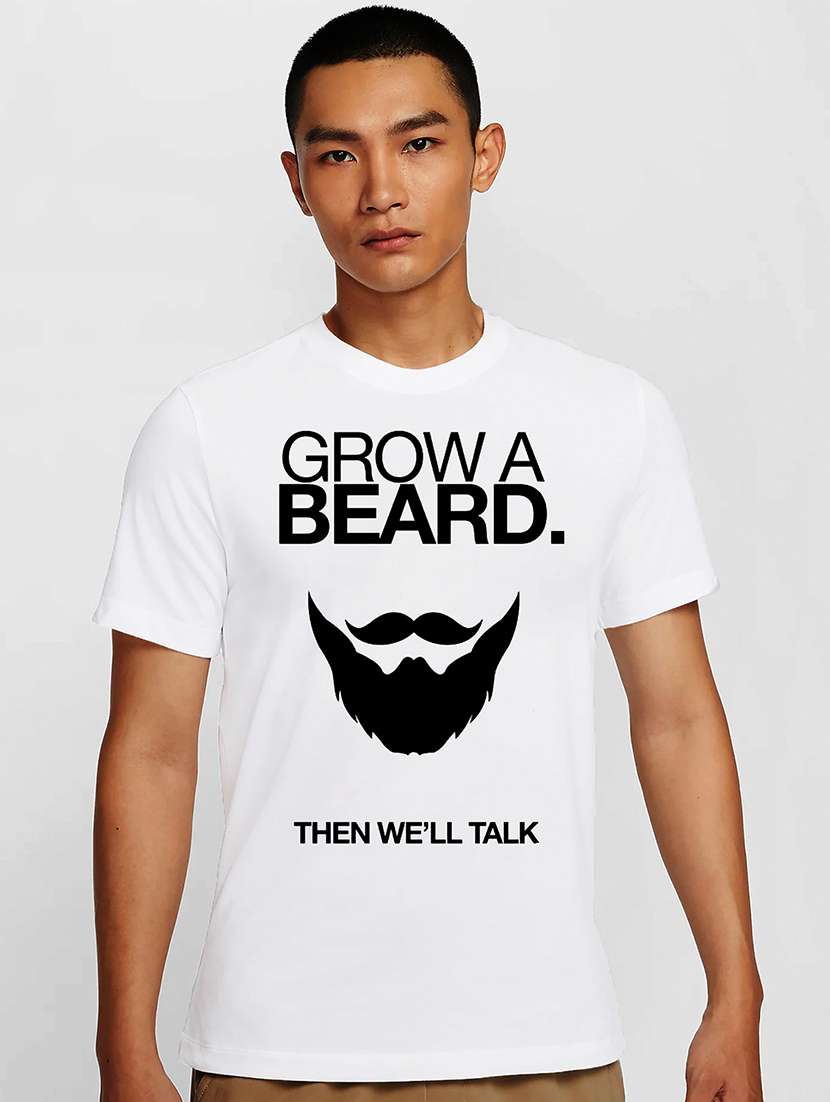 men white round neck regular fit t-shirt