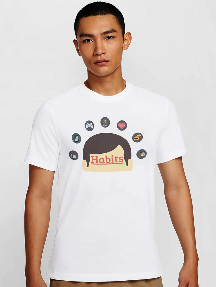 men white round neck regular fit t-shirt - 21841765 -  Zoom Image - 0