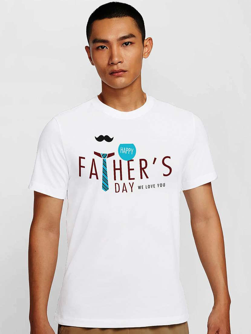 men white round neck regular fit t-shirt