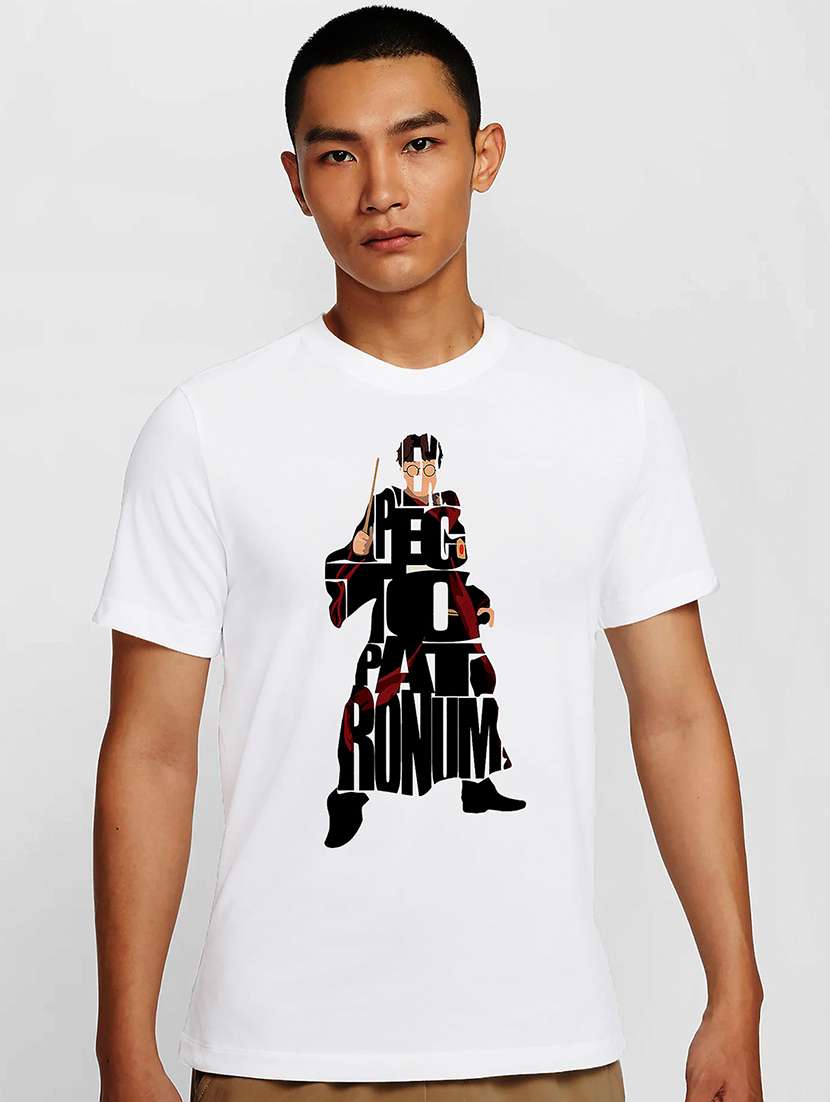 men white round neck regular fit t-shirt