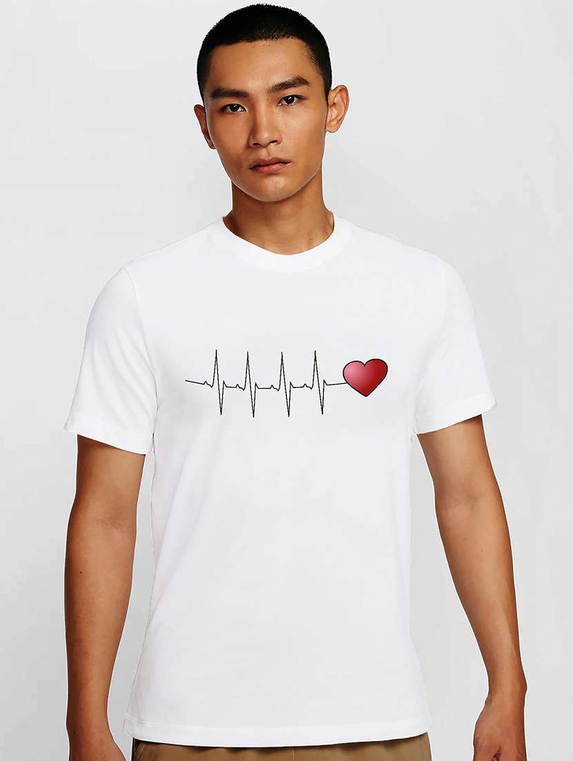 men white round neck regular fit t-shirt