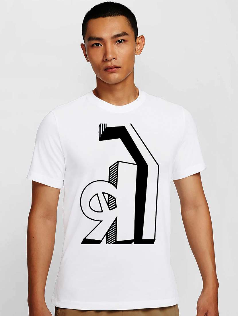 men white round neck regular fit t-shirt - 21841793 -  Zoom Image - 0