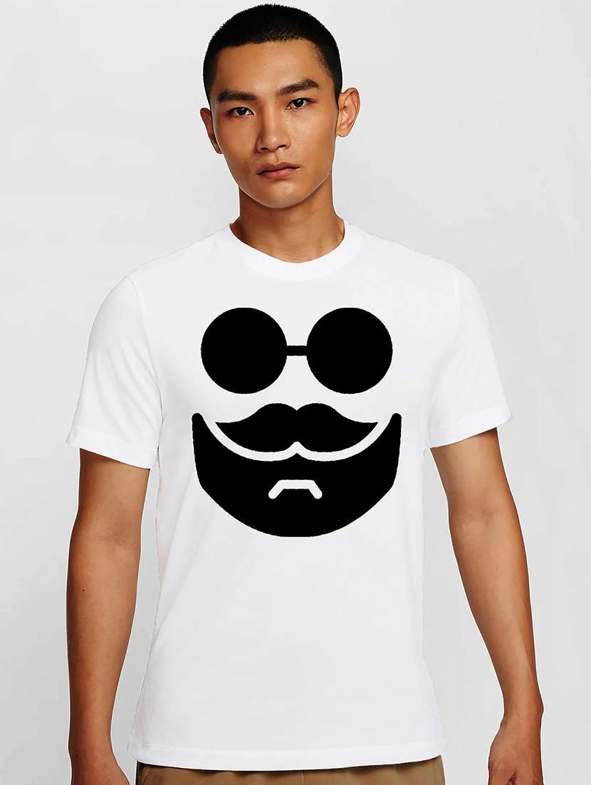 men white round neck regular fit t-shirt